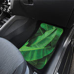 Green Tropical Banana Palm Leaf Print Front Car Floor Mats