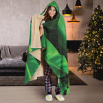 Green Tropical Banana Palm Leaf Print Hooded Blanket