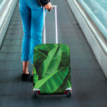 Green Tropical Banana Palm Leaf Print Luggage Cover