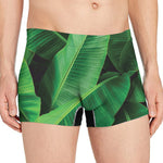 Green Tropical Banana Palm Leaf Print Men's Boxer Briefs
