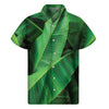 Green Tropical Banana Palm Leaf Print Men's Short Sleeve Shirt