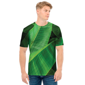 Green Tropical Banana Palm Leaf Print Men's T-Shirt