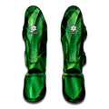 Green Tropical Banana Palm Leaf Print Muay Thai Shin Guards