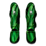 Green Tropical Banana Palm Leaf Print Muay Thai Shin Guard