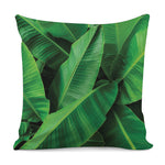 Green Tropical Banana Palm Leaf Print Pillow Cover