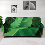 Green Tropical Banana Palm Leaf Print Sofa Cover