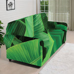 Green Tropical Banana Palm Leaf Print Sofa Cover