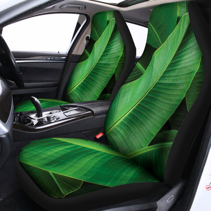Green Tropical Banana Palm Leaf Print Universal Fit Car Seat Covers