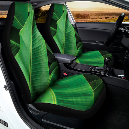 Green Tropical Banana Palm Leaf Print Universal Fit Car Seat Covers