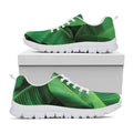 Green Tropical Banana Palm Leaf Print White Running Shoes