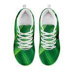 Green Tropical Banana Palm Leaf Print White Sneakers