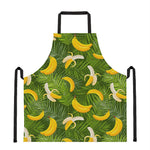 Green Tropical Banana Pattern Print Apron