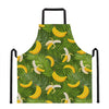 Green Tropical Banana Pattern Print Apron