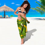Green Tropical Banana Pattern Print Beach Sarong Wrap