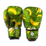 Green Tropical Banana Pattern Print Boxing Gloves