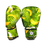 Green Tropical Banana Pattern Print Boxing Gloves