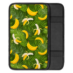 Green Tropical Banana Pattern Print Car Center Console Cover