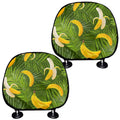 Green Tropical Banana Pattern Print Car Headrest Covers