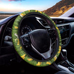 Green Tropical Banana Pattern Print Car Steering Wheel Cover