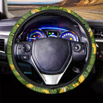 Green Tropical Banana Pattern Print Car Steering Wheel Cover