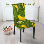 Green Tropical Banana Pattern Print Dining Chair Slipcover