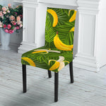 Green Tropical Banana Pattern Print Dining Chair Slipcover