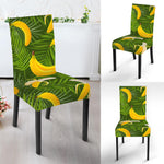 Green Tropical Banana Pattern Print Dining Chair Slipcover