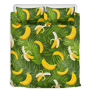 Green Tropical Banana Pattern Print Duvet Cover Bedding Set