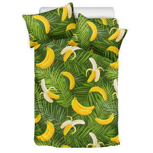 Green Tropical Banana Pattern Print Duvet Cover Bedding Set