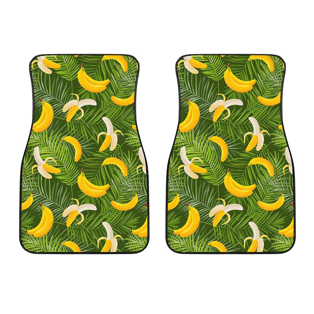 Green Tropical Banana Pattern Print Front Car Floor Mats