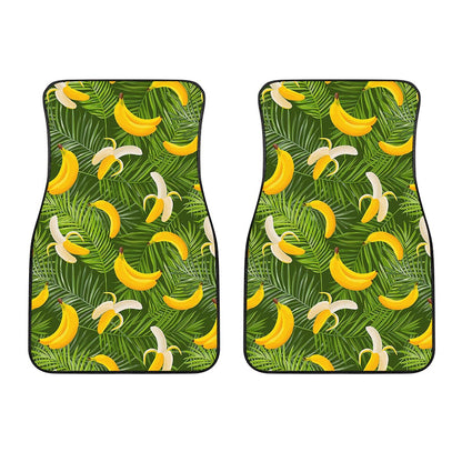 Green Tropical Banana Pattern Print Front Car Floor Mats