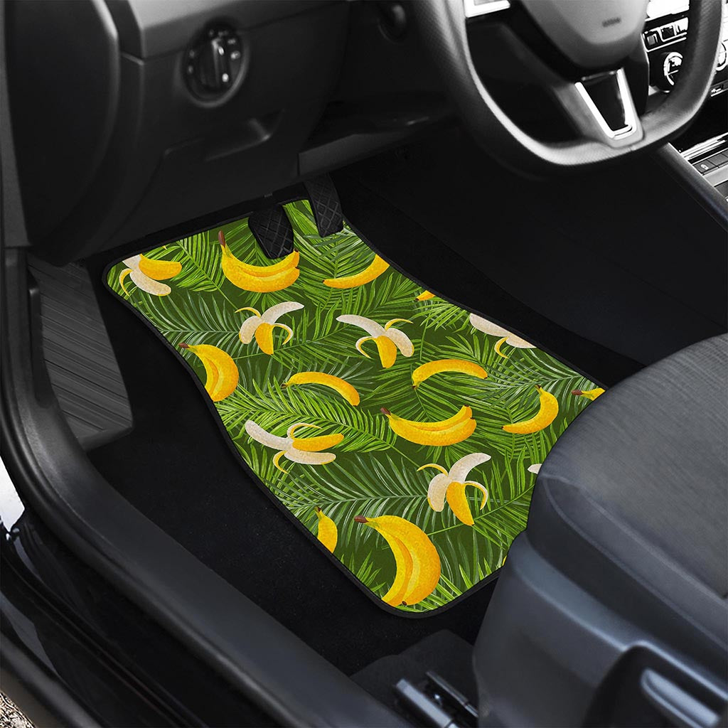 Green Tropical Banana Pattern Print Front Car Floor Mats