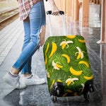 Green Tropical Banana Pattern Print Luggage Cover GearFrost
