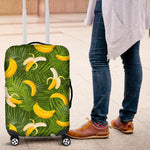 Green Tropical Banana Pattern Print Luggage Cover GearFrost