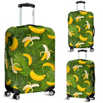 Green Tropical Banana Pattern Print Luggage Cover GearFrost