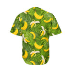 Green Tropical Banana Pattern Print Men's Baseball Jersey