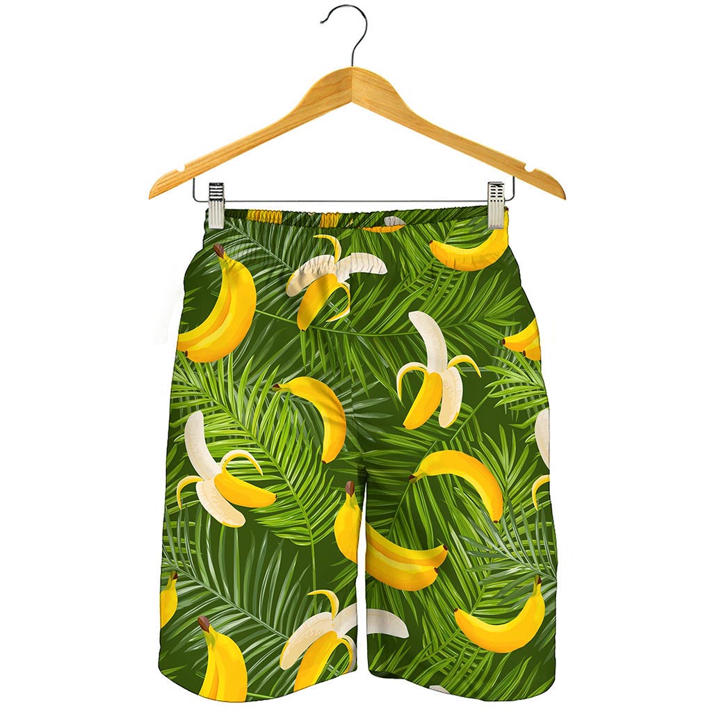 Green Tropical Banana Pattern Print Men's Shorts