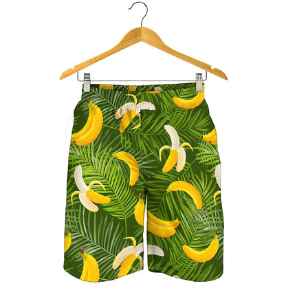 Green Tropical Banana Pattern Print Men's Shorts