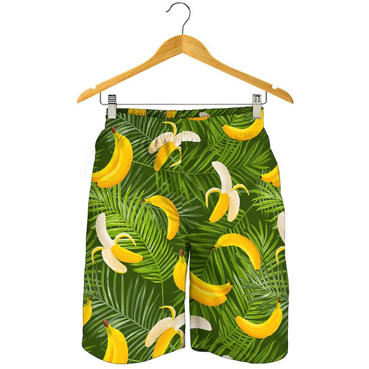 Green Tropical Banana Pattern Print Men's Shorts