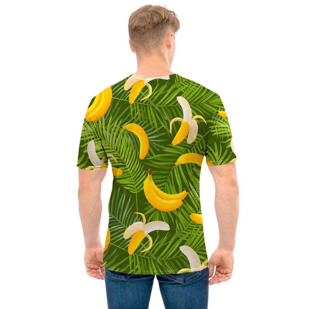Green Tropical Banana Pattern Print Men's T-Shirt
