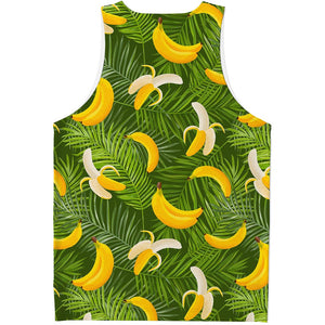 Green Tropical Banana Pattern Print Men's Tank Top