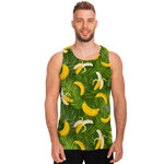 Green Tropical Banana Pattern Print Men's Tank Top