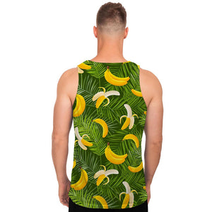 Green Tropical Banana Pattern Print Men's Tank Top