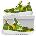 Green Tropical Banana Pattern Print Mesh Knit Shoes GearFrost