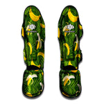 Green Tropical Banana Pattern Print Muay Thai Shin Guard
