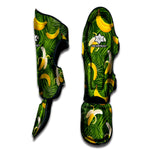 Green Tropical Banana Pattern Print Muay Thai Shin Guard