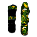 Green Tropical Banana Pattern Print Muay Thai Shin Guard