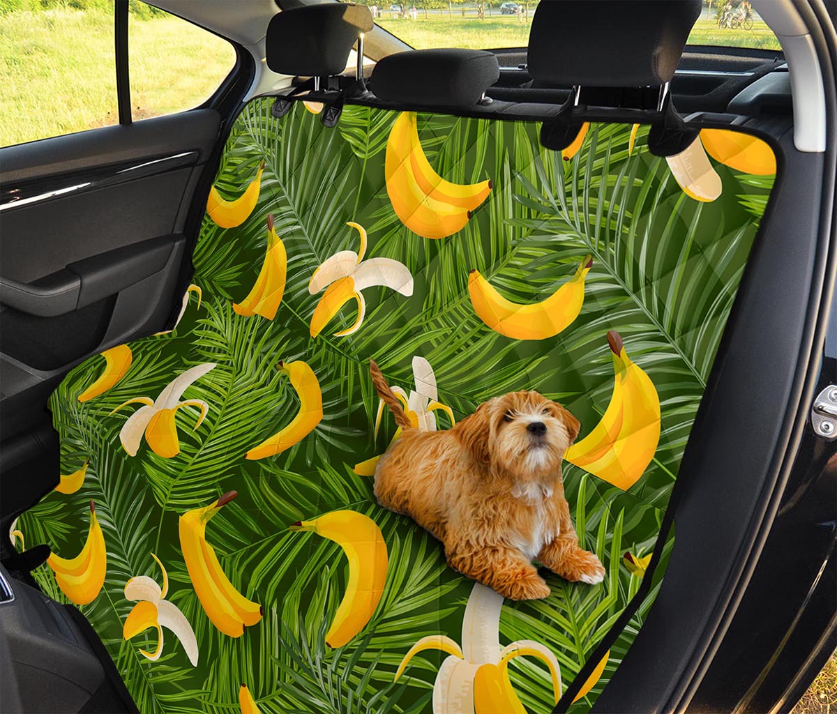 Green Tropical Banana Pattern Print Pet Car Back Seat Cover
