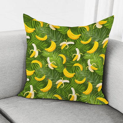 Green Tropical Banana Pattern Print Pillow Cover