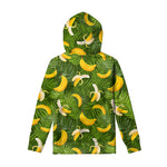 Green Tropical Banana Pattern Print Pullover Hoodie